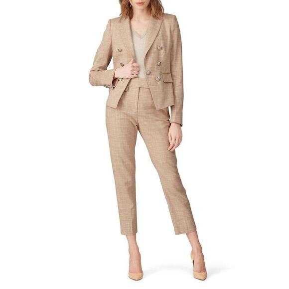 Veronica Beard Diego Dickey Jacket/Blazer Muted Plaid Tan/Cream Size US 0 - Picture 10 of 10